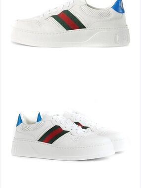 Gucci White Chunk Leather Sneakers